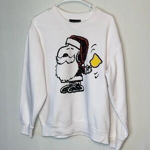 Peanuts Snoopy Sweatshirt Womens Size Medium Santa Holiday Winter Pullover.